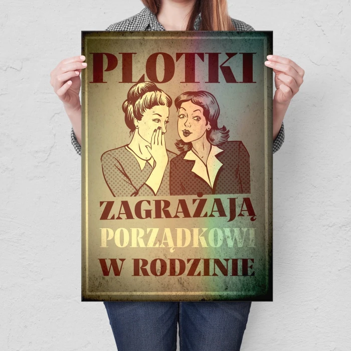 Plakat metalowy Plotki Prezent