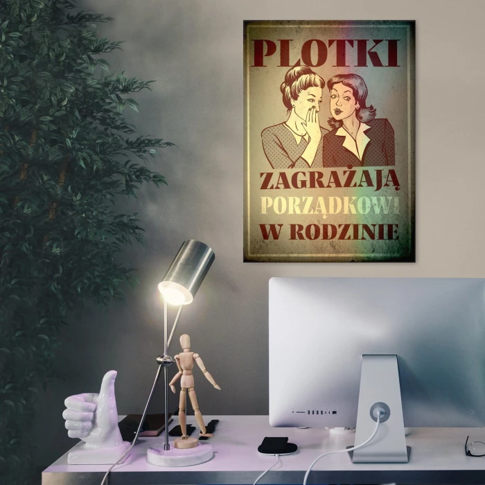 Plakat metalowy Plotki Prezent