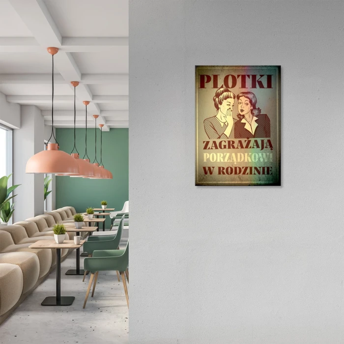 Plakat metalowy Plotki Prezent