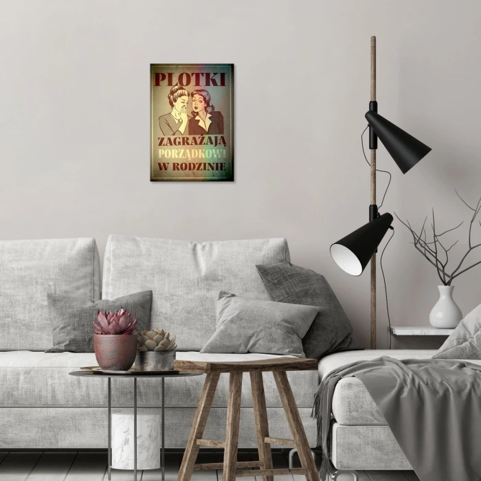 Plakat metalowy Plotki Prezent