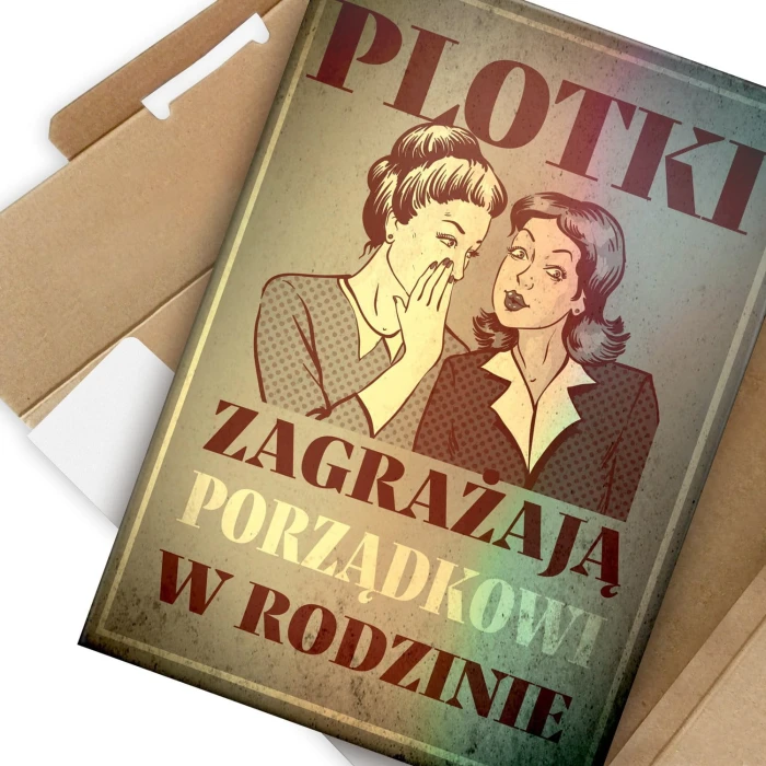Plakat metalowy Plotki Prezent