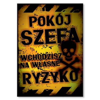 Plakat metalowy Pokój szefa Prezent