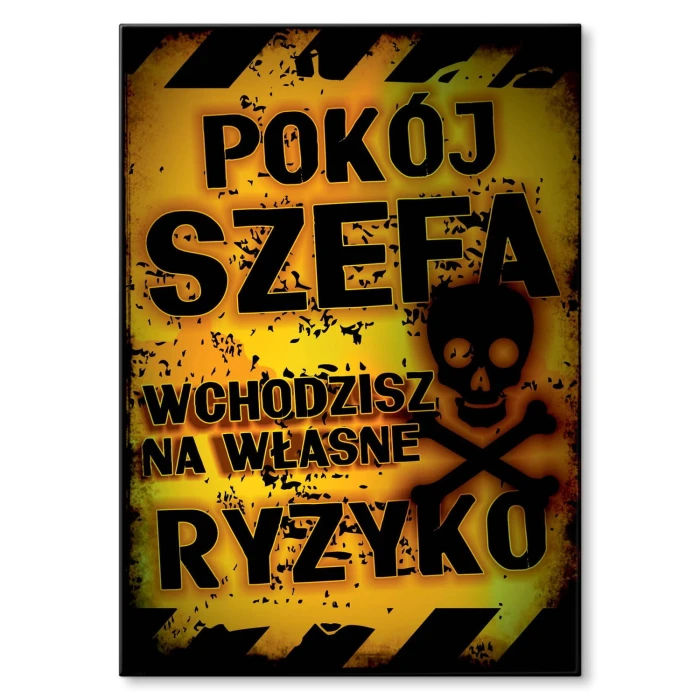 Plakat metalowy Pokój szefa Prezent