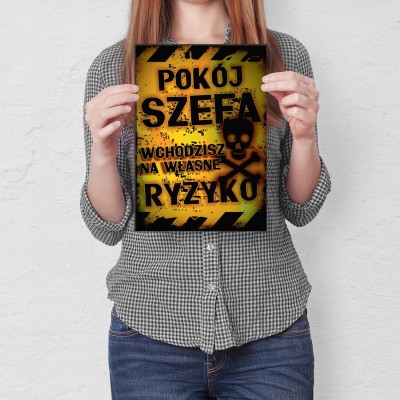 Plakat metalowy Pokój szefa Prezent