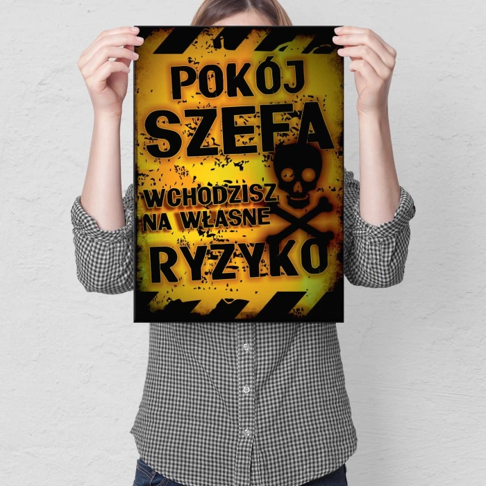 Plakat metalowy Pokój szefa Prezent