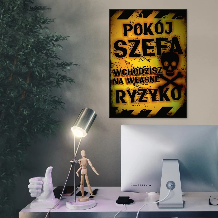 Plakat metalowy Pokój szefa Prezent
