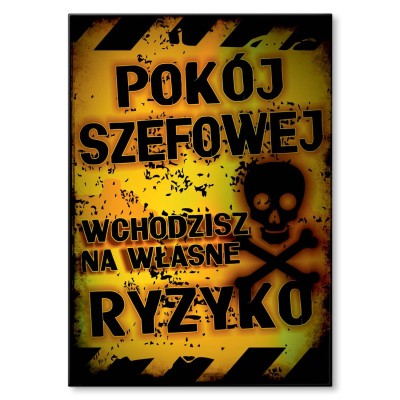 Plakat metalowy Pokój szefowej Prezent