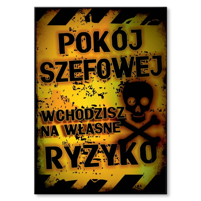 Plakat metalowy Pokój szefowej Prezent