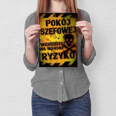Plakat metalowy Pokój szefowej Prezent