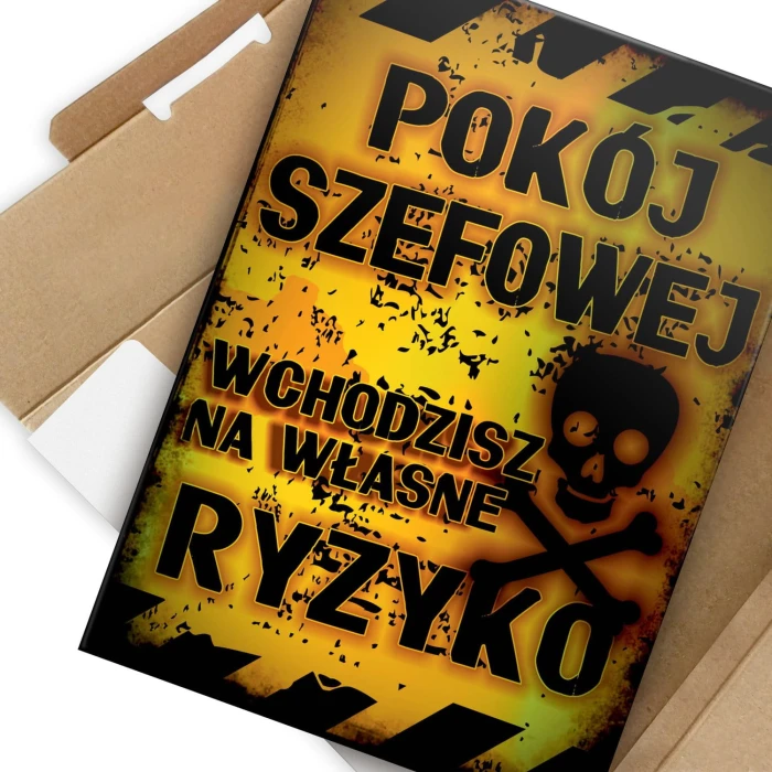 Plakat metalowy Pokój szefowej Prezent