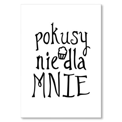 Plakat metalowy Pokusy nie dla mnie Prezent