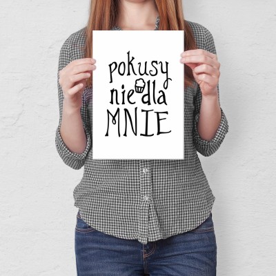 Plakat metalowy Pokusy nie dla mnie Prezent