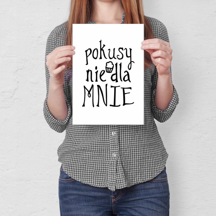 Plakat metalowy Pokusy nie dla mnie Prezent