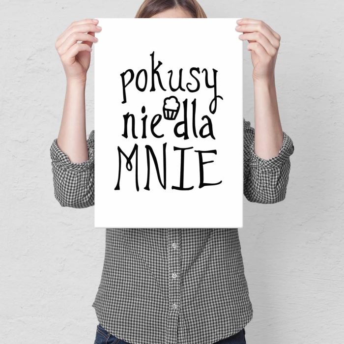 Plakat metalowy Pokusy nie dla mnie Prezent