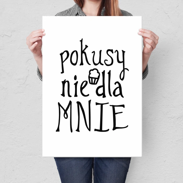 Plakat metalowy Pokusy nie dla mnie Prezent