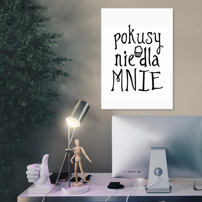Plakat metalowy Pokusy nie dla mnie Prezent