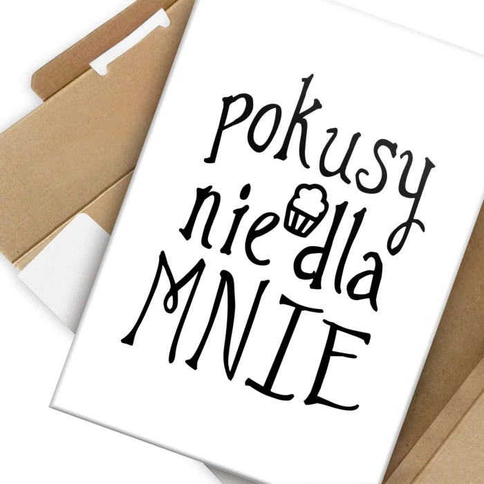 Plakat metalowy Pokusy nie dla mnie Prezent