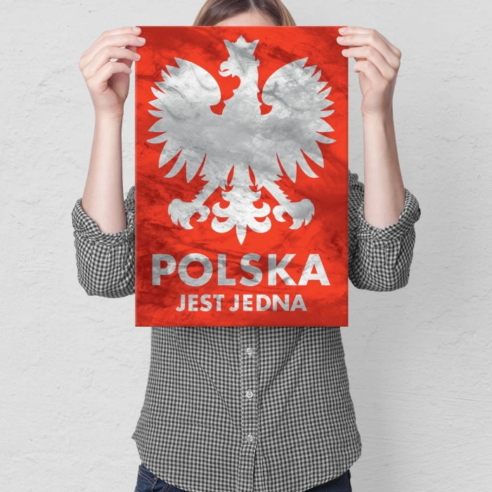 Plakat metalowy Polska jest jedna Prezent