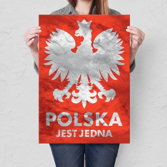 Plakat metalowy Polska jest jedna Prezent