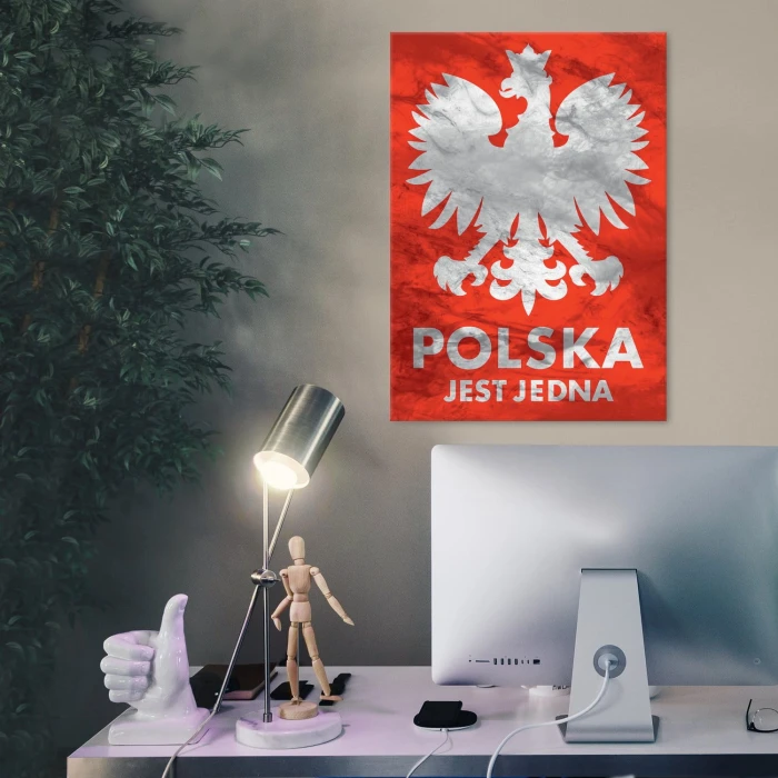 Plakat metalowy Polska jest jedna Prezent