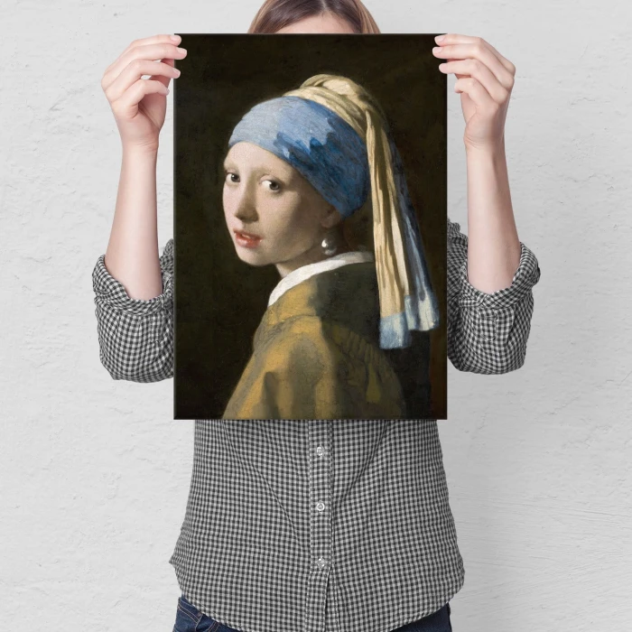 Plakat metalowy Vermeer Z perłą Prezent