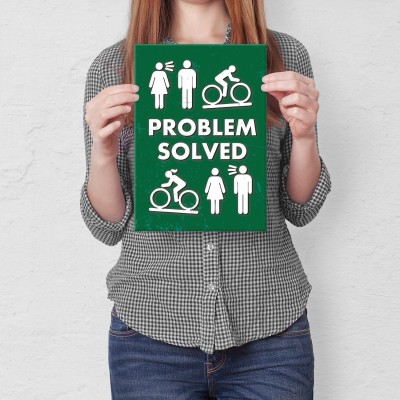 Plakat metalowy Problem solved Prezent