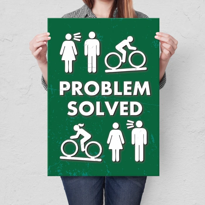 Plakat metalowy Problem solved Prezent