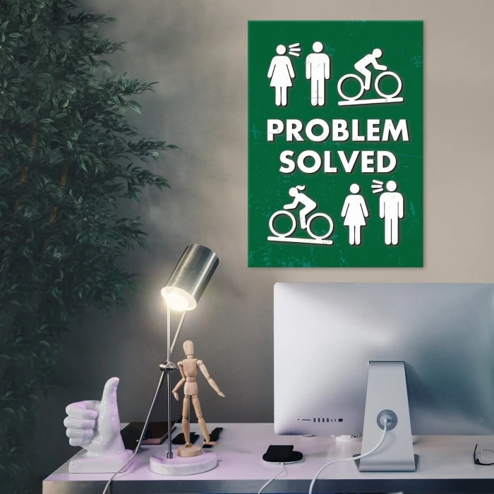Plakat metalowy Problem solved Prezent
