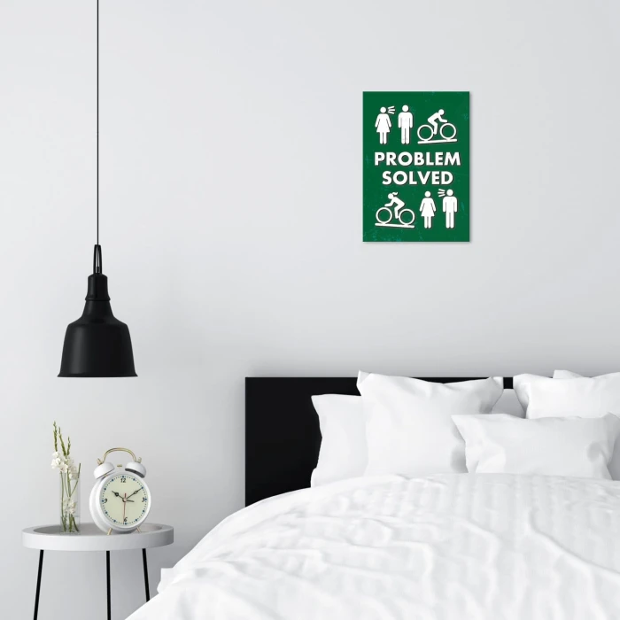 Plakat metalowy Problem solved Prezent