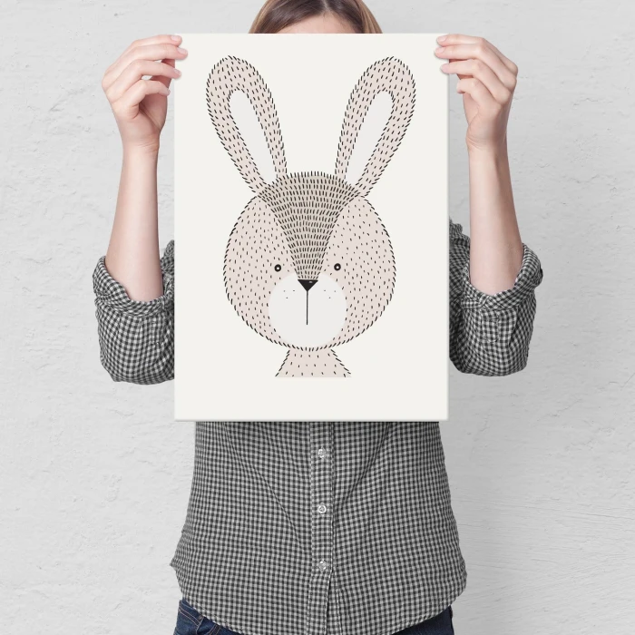Plakat metalowy Cute rabbit Prezent