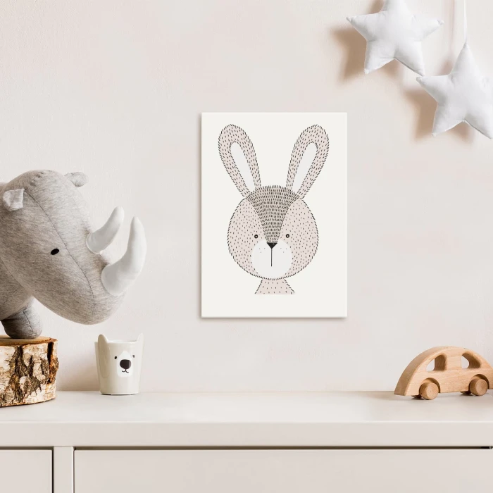 Plakat metalowy Cute rabbit Prezent