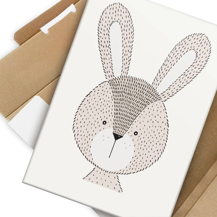 Plakat metalowy Cute rabbit Prezent