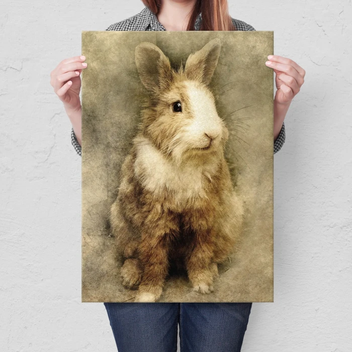 Plakat metalowy Króliczek Prezent