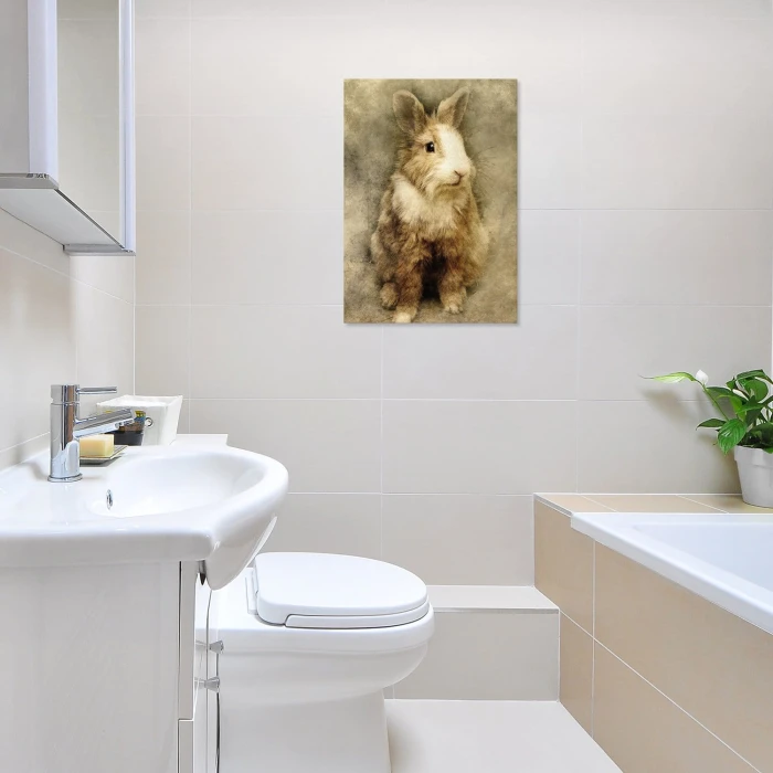 Plakat metalowy Króliczek Prezent