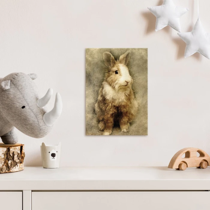 Plakat metalowy Króliczek Prezent