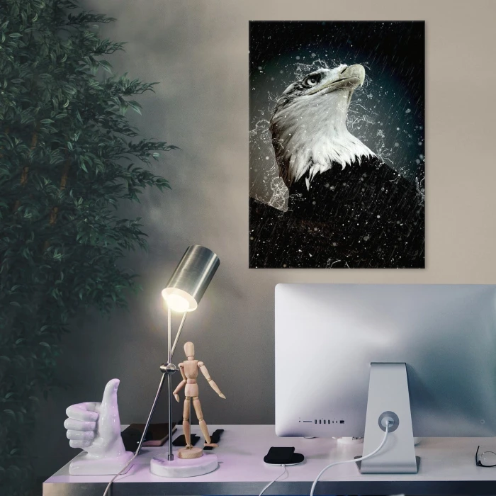 Plakat metalowy Orzeł w deszczu Prezent