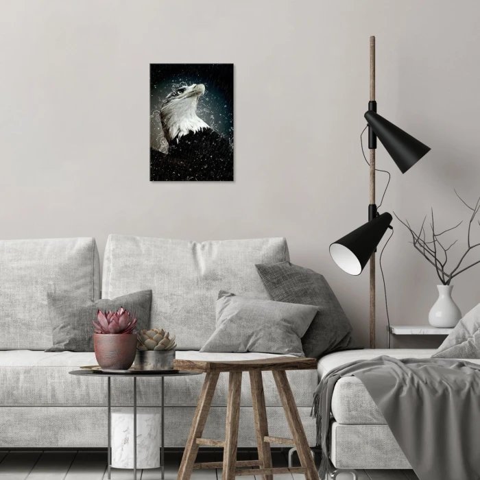 Plakat metalowy Orzeł w deszczu Prezent