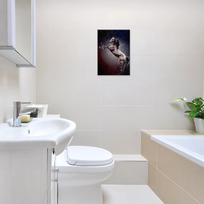 Plakat metalowy Koń w deszczu Prezent