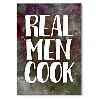 Plakat metalowy Real men cook Prezent