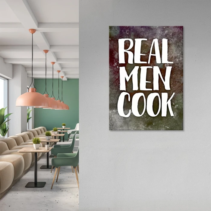 Plakat metalowy Real men cook Prezent