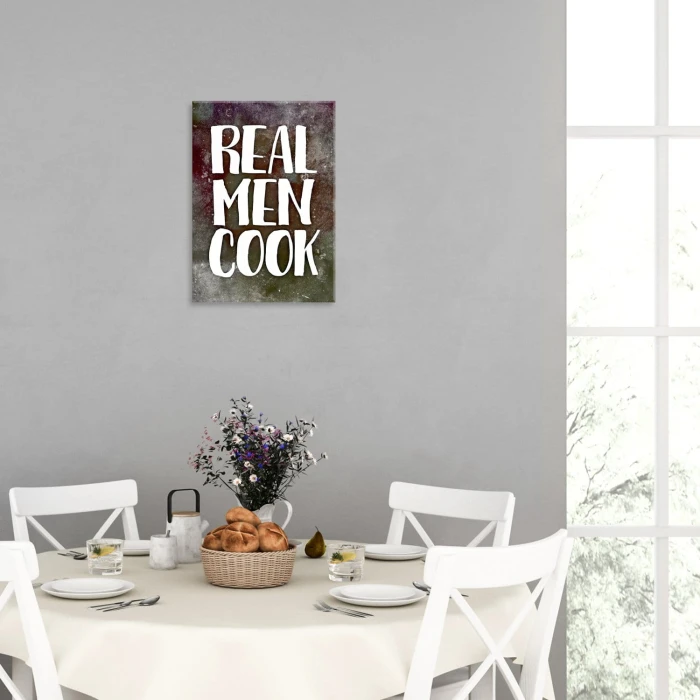 Plakat metalowy Real men cook Prezent