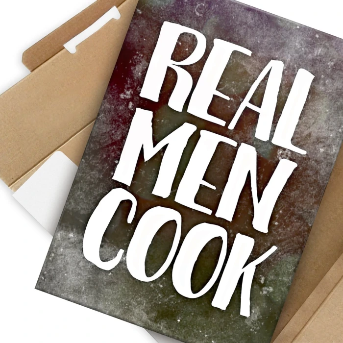 Plakat metalowy Real men cook Prezent