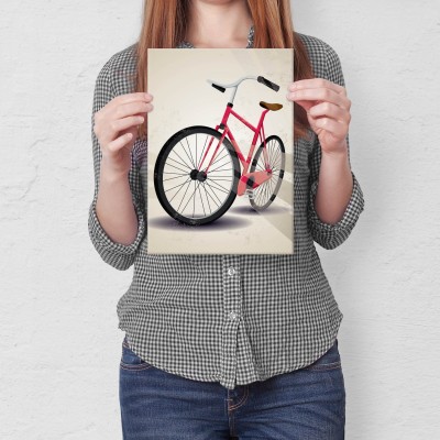 Plakat metalowy Czerwony rower Prezent