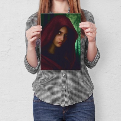 Plakat metalowy Tajemnicza kobieta Prezent