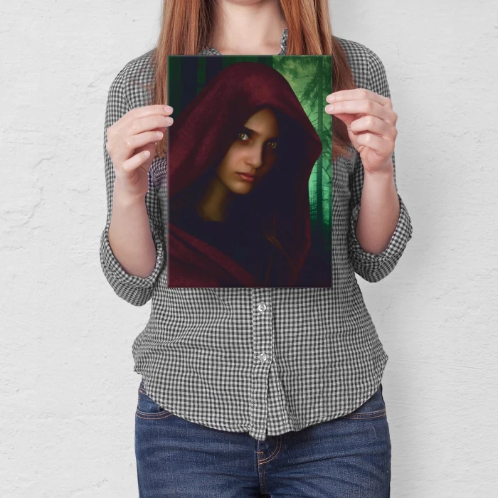 Plakat metalowy Tajemnicza kobieta Prezent