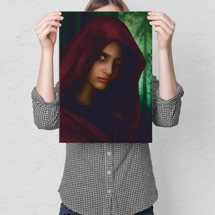 Plakat metalowy Tajemnicza kobieta Prezent