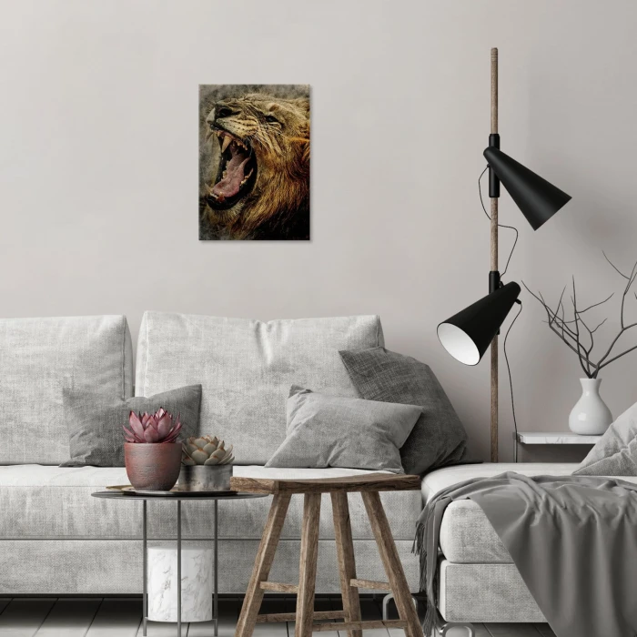 Plakat metalowy Ryk lwa Prezent
