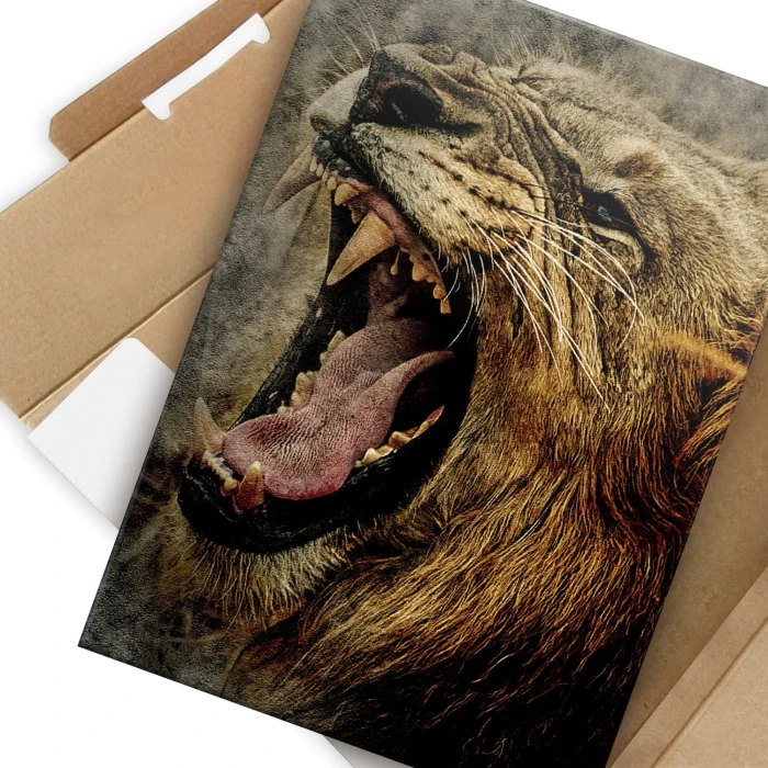 Plakat metalowy Ryk lwa Prezent