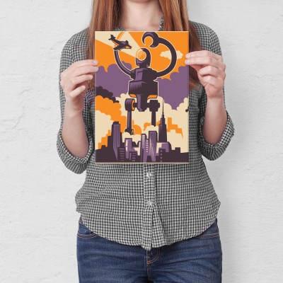 Plakat metalowy Zły robot Prezent