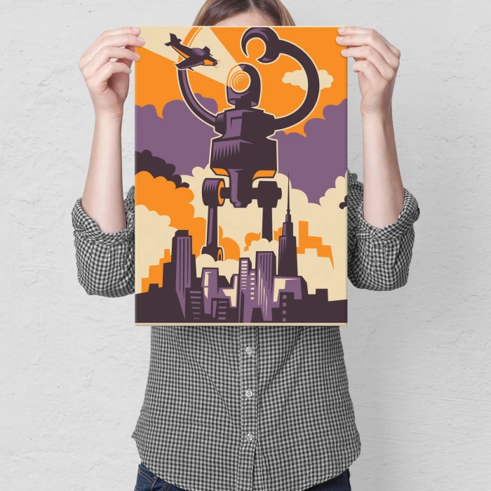 Plakat metalowy Zły robot Prezent